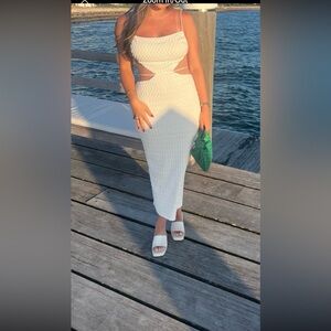 Sabo Skirt White Knit Midi Dress